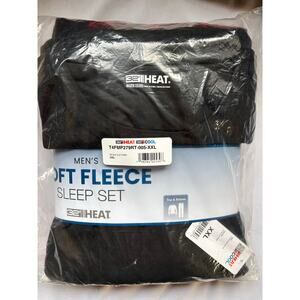 32 Degrees Men's XXL Black and Red Lounge Sleepwear Pants and Top Set